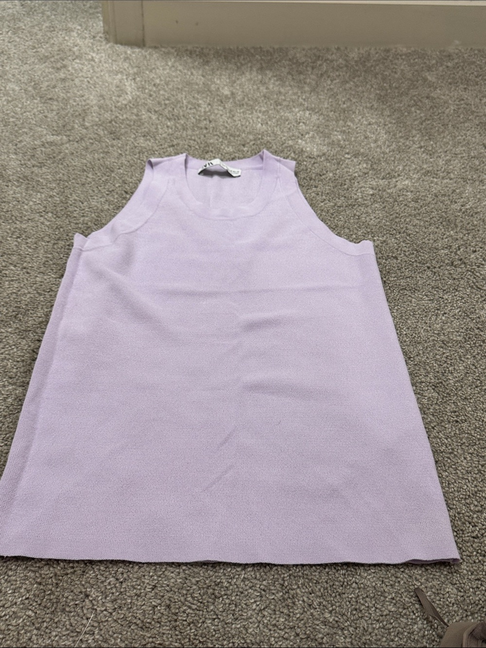 Zara Lavender Knit Tank Top Size is M